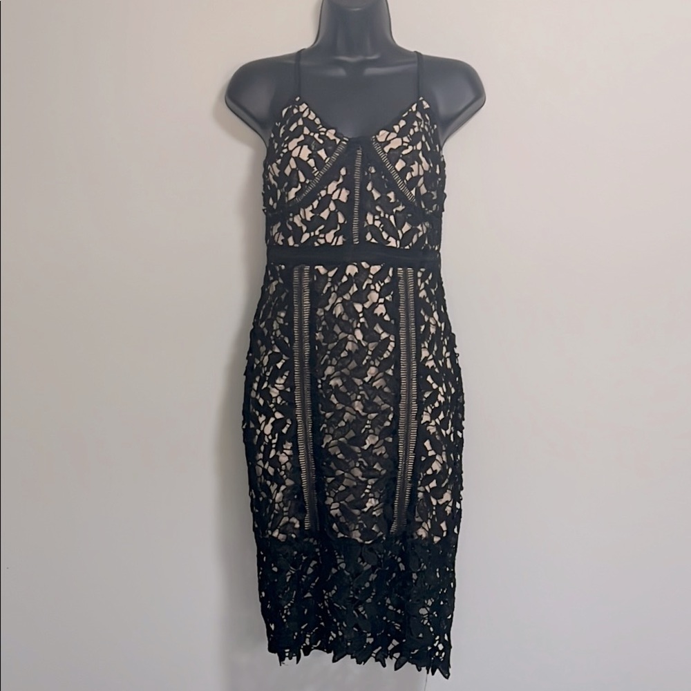 NWT Charlotte Russe Mini Dress Black Lace Cocktail Night Out Size Medium
